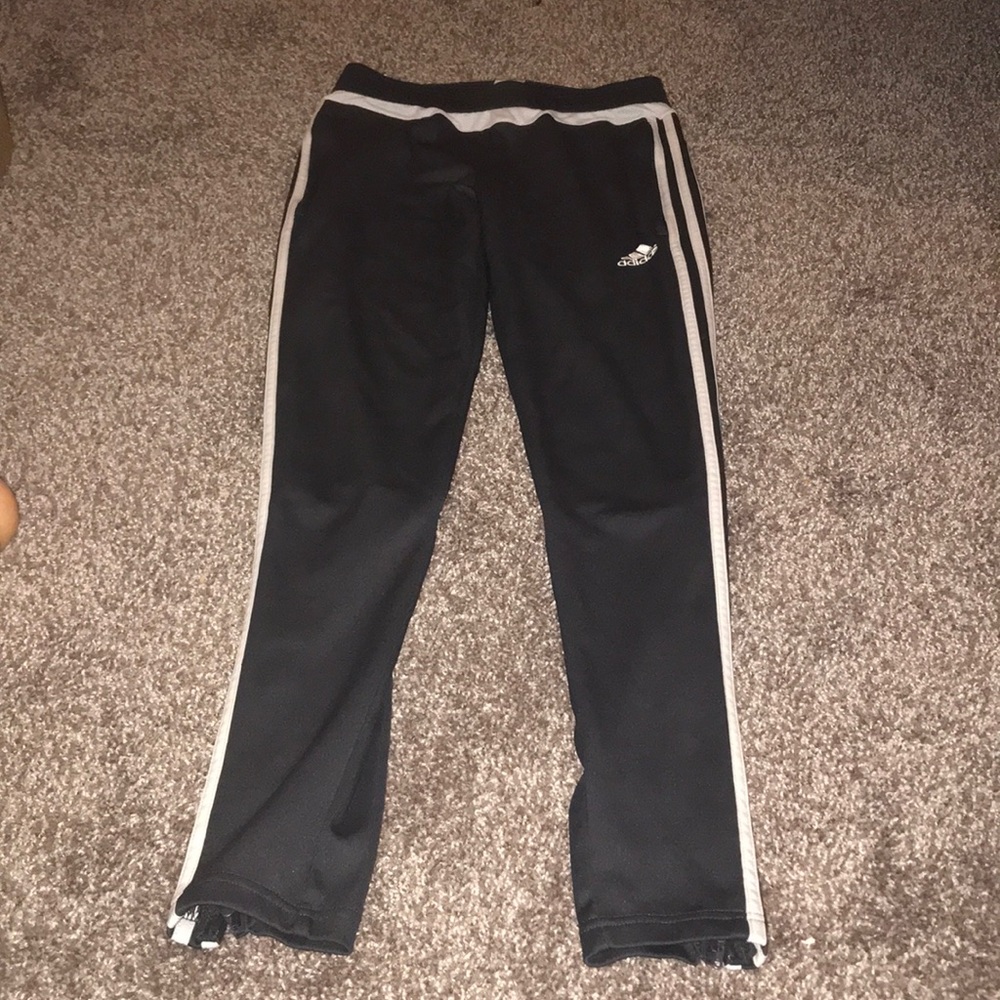 Small Grey and White Tight fit Adidas Pants